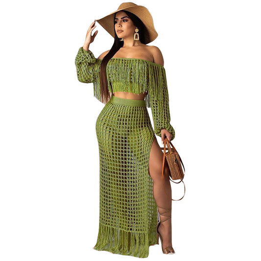 Two-Piece Crop & Skirt Cover Up Set